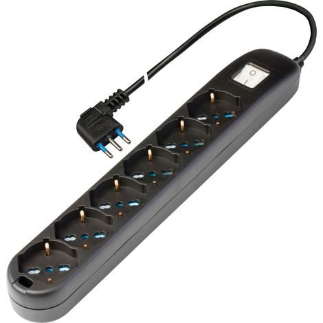 Poly Pool PP0537.2XL base múltiple 1,5 m 6 salidas AC Interior Negro