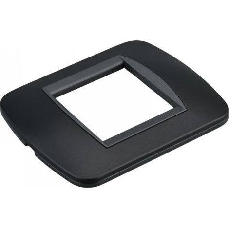 Placca Plastica Ovale MBL 2M Nero Compatibile Bticino Living