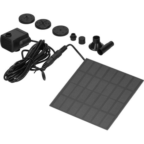 Pompe solaire pour fontaine flottante automatique avec différents embouts pour bassin et jardin aquatique extérieur (1/5)
