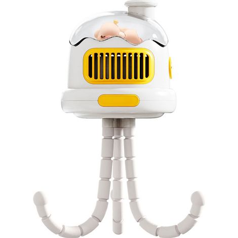 Ventilateur de Poussette sans Pales 3600mAh, Mini Ventilateur Bébé Silencieux avec Trépied Flexible, Clip USB Blanc (1/5)