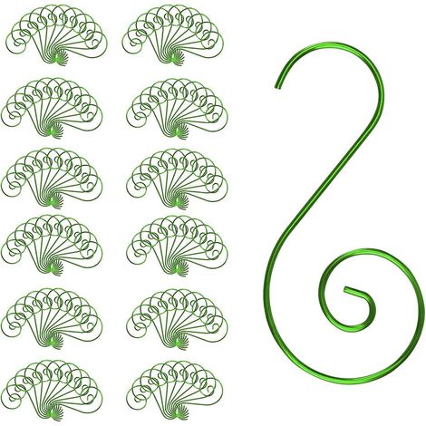 120 Pices Crochets D'ornement En Mtal Vert Pour Accrocher Des Dcorations D'arbre De Nol, Cintre Crochet Tourbillonnant (1/5)