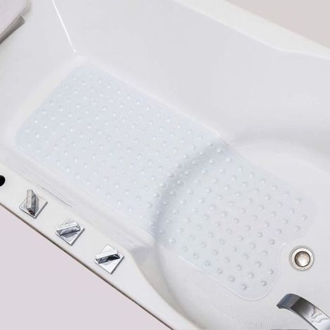 Tapis de Baignoire de Bain de Sécurité Antidérapant Extra Long Anti Glisse pour Salle de Bain avec Grip d\aspiration 100x40CM (1/4)
