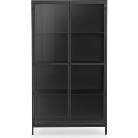 Vitrine mit Metallrahmen und ovaler Glastür (1/5)