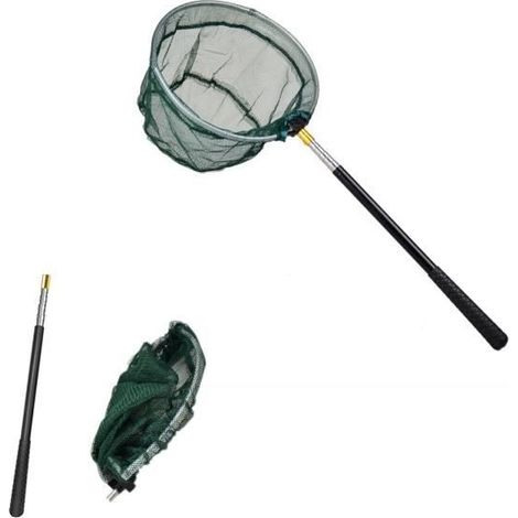 Épuisette télescopique - Safe Catch - Poignée pliable - Acier inoxydable - Longueur ajustable (1/4)