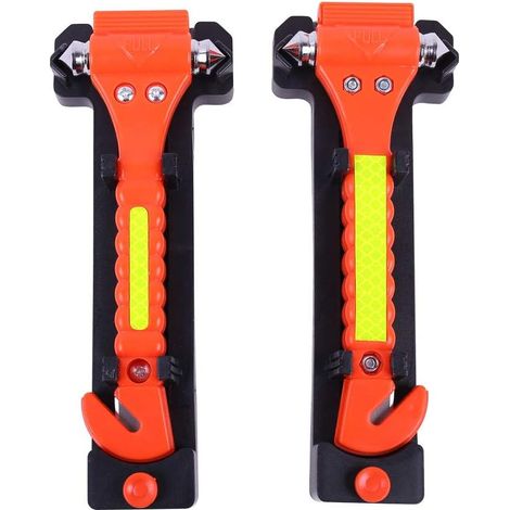 Taglierina per cintura di sicurezza di emergenza e martello per finestrini, accessori per auto, confezione da 2 (1/5)