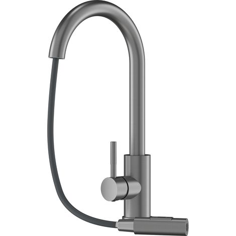 Mitigeur d'Évier Granitan LoseTo avec Douchette Extractible Gun Grey (Gris Métallique) - Robinet de Cuisine Design et Fonctionnel 39 cm (1/5)