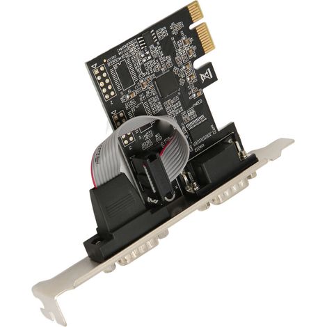 Adaptador convertidor RS232, compatible con la especificación PCI Express, controlador serie RS232 de 2 puertos con puerto COM DB9 de grado industrial y búfer FIFO de 256 bytes, Su
