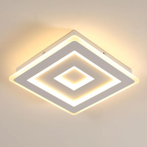 COMELY Modern Square LED Ceiling Light, 36W 28cm LED Ceiling Lamp, White Indoor Ceiling Light Fixture for Bedroom, Living Room, Hallway, Warm Light 3000K (1/5)