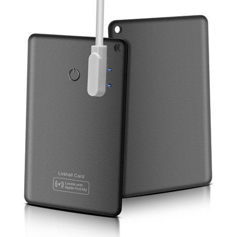 Carte de suivi portefeuille, rechargeable, compatible avec Find My App (iOS uniquement), carte à puce fine IP67 avec câble de charge pour portefeuille, valise, téléphone portable (1/5)
