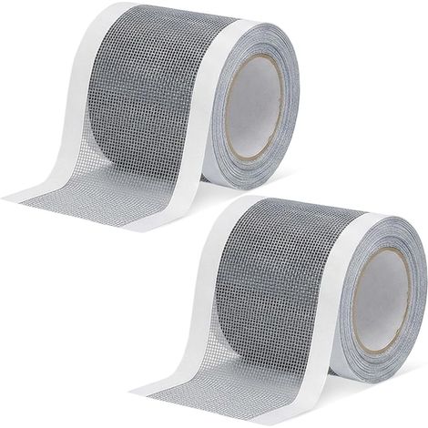 Paquete de 2 cintas adhesivas ultra resistentes para reparar mosquiteras – Parche de malla autoadhesivo para ventanas, puertas, tiendas de campaña y autocaravanas, 7 cm x 5 m (1/5)