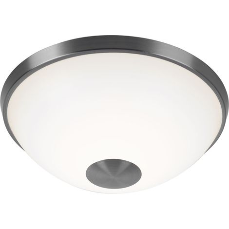 Plafoniera rotonda bianca da soggiorno plafoniera LED moderna, nichel opaco, 1x LED 11W 820Lm bianco caldo, DxH 30x11 cm