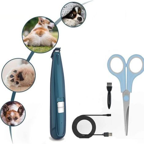 Pet clippers with LED lights, USB rechargeable, for trimming hair around eyes, ears and paws. (1/5)