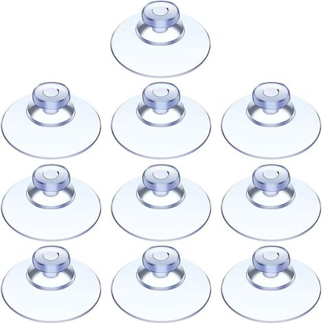 Ventosa KZQ 40 unidades, ventosa para mesa de vidrio, miniventosa, transparente, pequeña, para diversas superficies lisas, vidrio, azulejos, baño, cocina, PVC, sin gancho (20 m) (1/4)