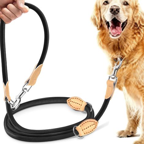 2.1 m Nylon Dog Leash with O-Ring Adjustable Wear-Resistant Dog Lead with Carabiner Swivel 360° for Meadows, Parks, Mountains, Cities (1/5)