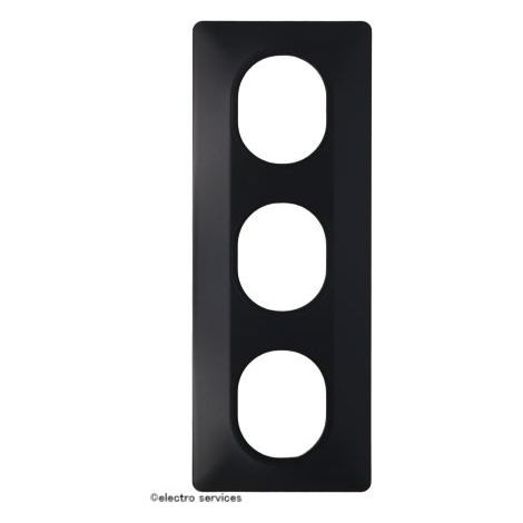 SCHNEIDER OVALIS PLAQUE TRIPLE VERTICALE ANTHRACITE - S340726