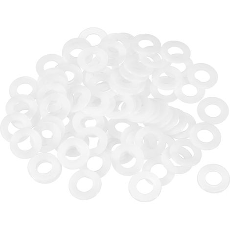 85Pcs Rondelles Nylon M8 Rondelle Plate 8mm ID 16mm OD 1mm Épais Entretoises en Plastique pour Vis et Boulons, Réparation de Plomberie de Robinet de Jardin, Blanc (1/5)