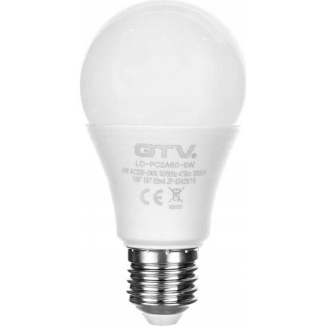 Ampoule LED A60 E27 520lm 3000K 6W GTV (1/2)