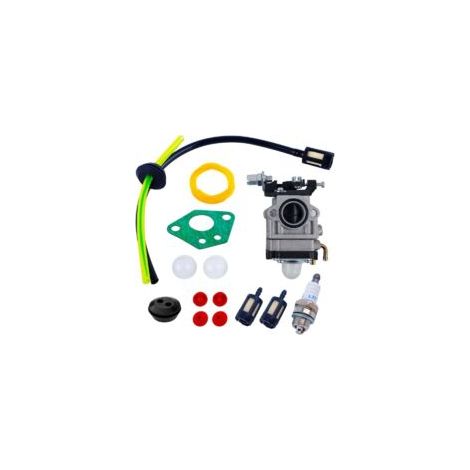 Kit carburatore per tosaerba da 52cc, 49cc, 43cc con guarnizione, tubo flessibile, candela e filtro carburante (14 pezzi)