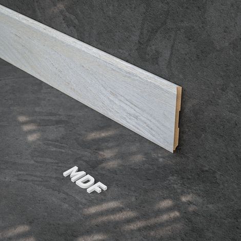 Plinthe MDF 2 m - Chêne Cendré - Lot de 5 - 100 x 10 mm