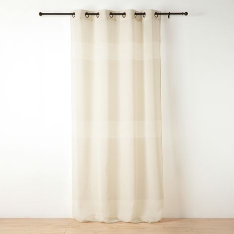 Voilage tamisant ajouré à esprit macramé Blanc cassé 140x260 cm