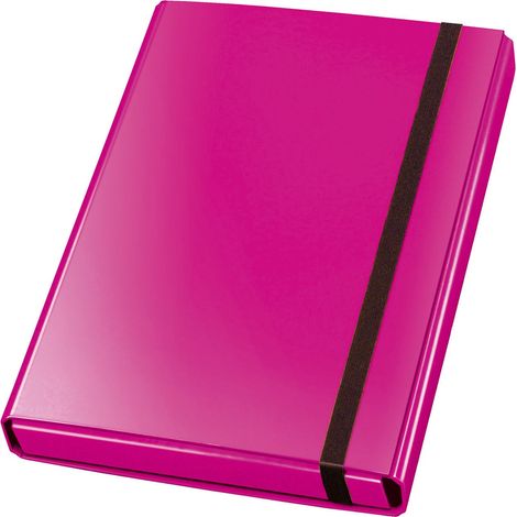 Boîte de rangement format A4 avec élastique, rose (1/2)