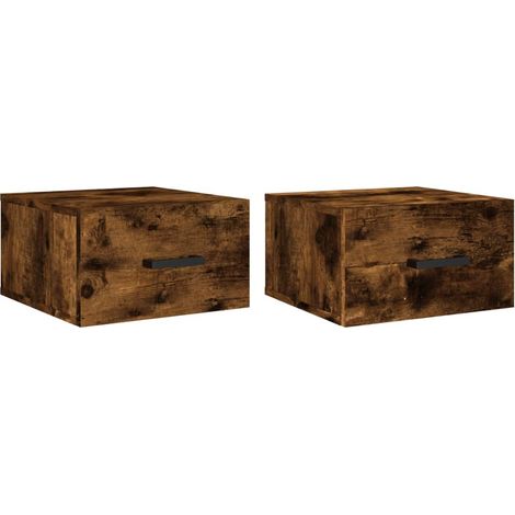 Maison Exclusive - Comodini a Muro 2 pz Rovere Fumo 35x35x20 cm