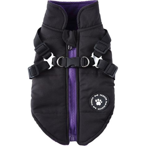 Manteau imperméable rembourré pour chien – Coton chaud – Taille S – Protection contre le froid et l'humidité – Conception avec harnais intégré