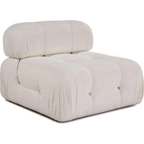 Fauteuil ou module 1 place Tendance Nourhane Tissu bouclette Crème (1/5)