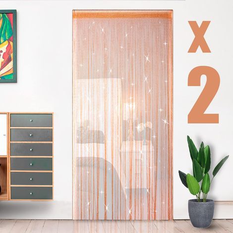 Lot de 2 Rideaux Orange Paillette 90x200 cm Draperie Élégante pour Fenêtre, Porte, Mariage, Anniversaire, Fête (1/5)