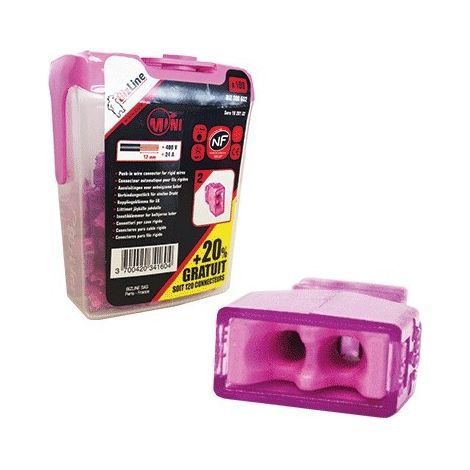 bornes de connexion automatique 2 entrées christal mini violet (1/2)