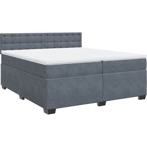Maison Exclusive - Giroletto a Molle con Materasso Grigio Scuro 200x200 cm Velluto