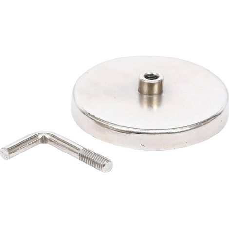 Crochet Magnétique Rond D.60 mm - Tenue 10 kg - Fixation Pratique et Solide, Acier - D-Work (1/5)