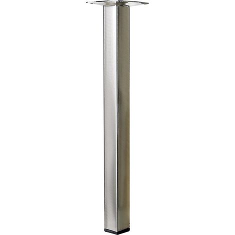 HETTICH festes quadratisches Couchtischbein, gebürsteter grauer Stahl HETTICH