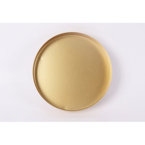 Dekotablett Metall Ø 20 x 2 cm gold Tablett