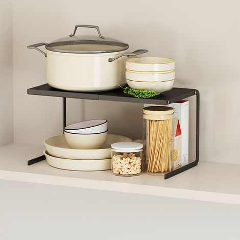 Etagère Sous Meuble - Etagère Rétractable En Métal Noir - Pour Evier Cuisine Salle De Bain - 24 x 17 x 23 cm - 1 Pièce (1/5)