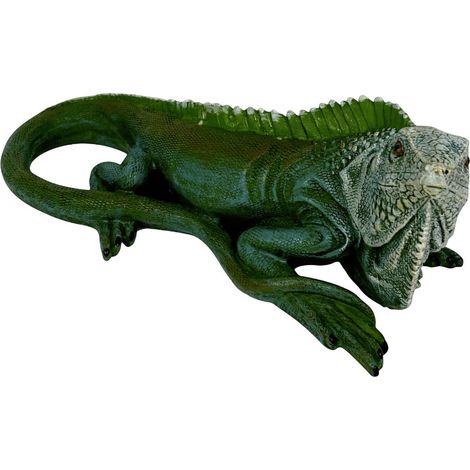 Dekofigur Leguan sitzend 21 x 9 cm grün Dekofigur