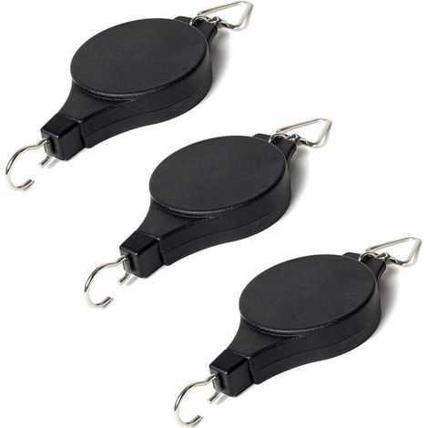 3 Pcs Rétractable Poulie pour Plantes à Suspendre Crochet Suspension pour Panier de Plantes, Pot de Fleur, Cage à Oiseau-Peut Changer Le Hauteur (1/3)