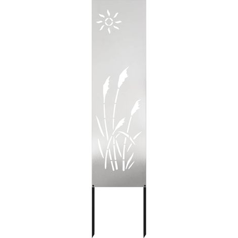 Garten Sichtschutz-Leinwand Silber 32 x 140 cm Edelstahl