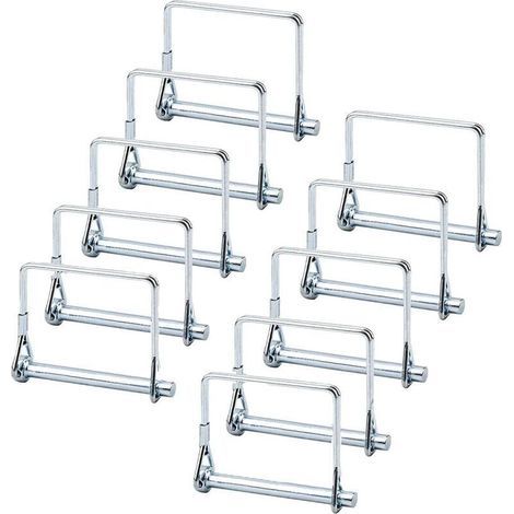 Goupille Verrouillage Carrée, 10 Pièces Goupille Verrouillage L'arbre, Goupille Verrouillage 1/4", Goupille D'attelage, pour Remorquage de Remorque de Jardin Pelouse de Ferme (Argent) (1/4)