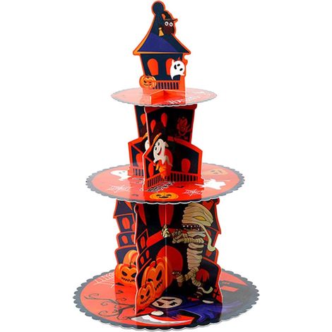 Présentoir à cupcakes à 3 étages, présentoir décoratif en carton - Présentoir multifonctionnel pour biscuits, bonbons, gâteaux et (1/5)
