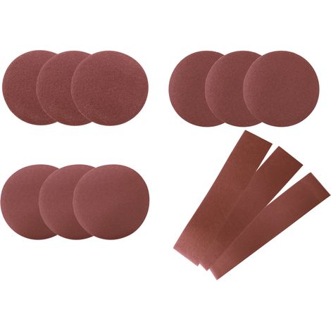 Scheppach Lot de 12 abrasifs - Disques grain 80,120 et 180 (3 pièces de chaque) - Bandes abrasives grain 80,120 et 180 (1 pièce de chaque) - Compatibles BTS800 et BTS900