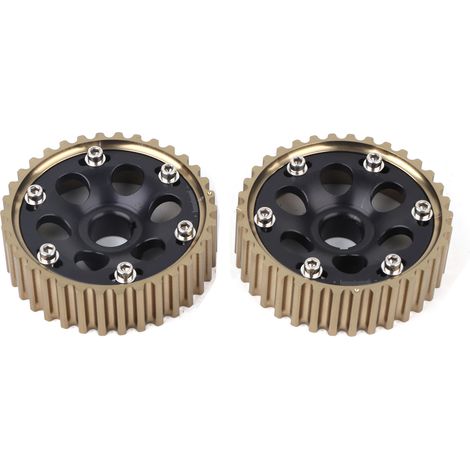 Paire d'engrenages d'arbre à cames de course en aluminium pour moteur Honda Integra Civic B16A/B16B/B18C noir (1/5)