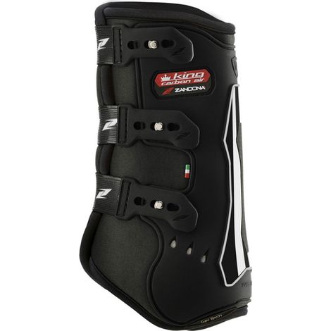 Full, Nero: Stinchiere anteriori da dressage Zandonà per cavalli KING CARBON AIR con fibra di carbonio e chiusura a sgancio rapido (1/5)
