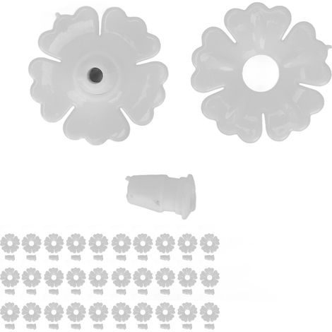30er-Set Kolibri-Futterhäuschen mit Blumenmotiv, hängende Futteröffnungen, Ersatzteile, Gartenbedarf, Weiß (1/5)
