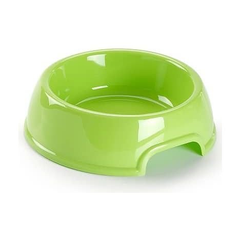 Comedero plastico redondo para mascotas 20 cm Verde