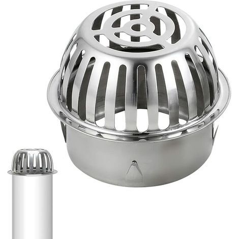 Crépine de gouttière en acier inoxydable Protection de gouttière Protège contre la contamination des tuyaux de toit, des feuilles, de la mousse Aide à un drainage facile (convient aux tuyaux de 103 à (1/5)