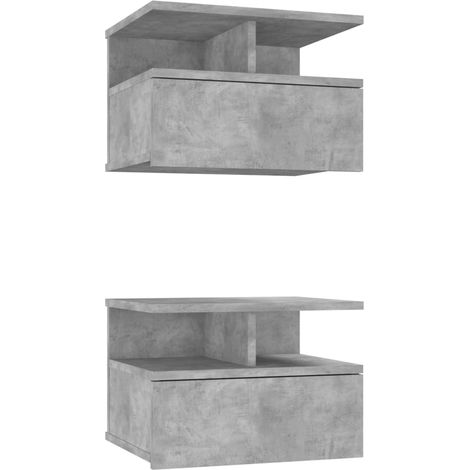 Maison Exclusive - Hängende Nachttische 2 Stk. Betongrau 40x31x27