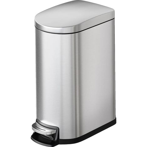 Cubo de basura, construcción de acero inoxidable, mecanismo de cierre suave, color plata. (1/2)