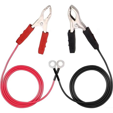 Lot de 2 chargeurs de clôture électrique, pinces crocodiles pour câbles de démarrage, connecteurs portables, clips de connexion d'onduleur (1/5)