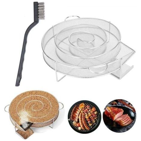 Cold Smoke Generator for Smoker Smoking Meat Fish with Brush Cleaning Grill Barbecue Smoker Hot and Cold Smoking BBQ Saw Charcoal (1/4)